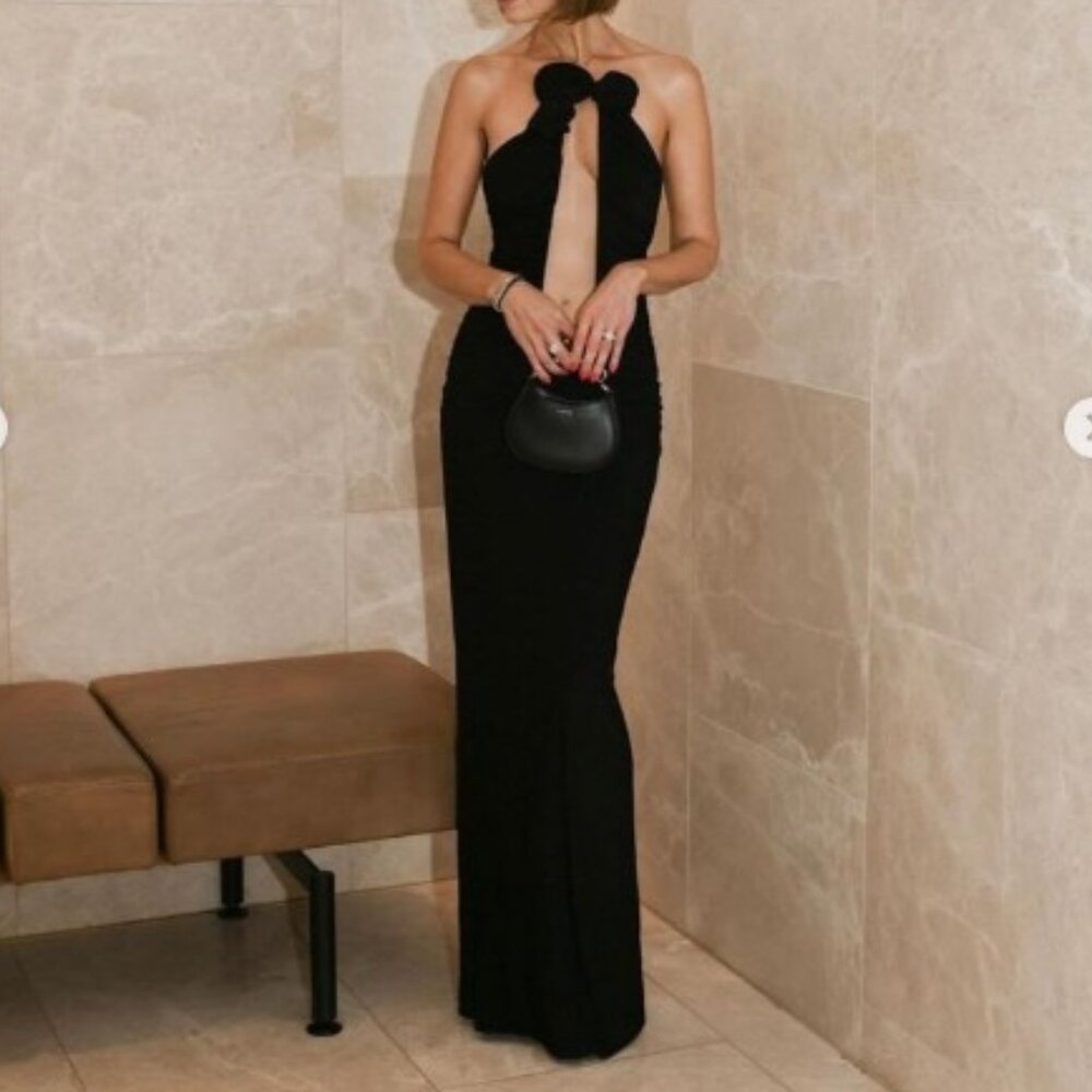 New Magda Butrym Plunging Gown in Black maxi backless strapless cutout small - Picture 12 of 16
